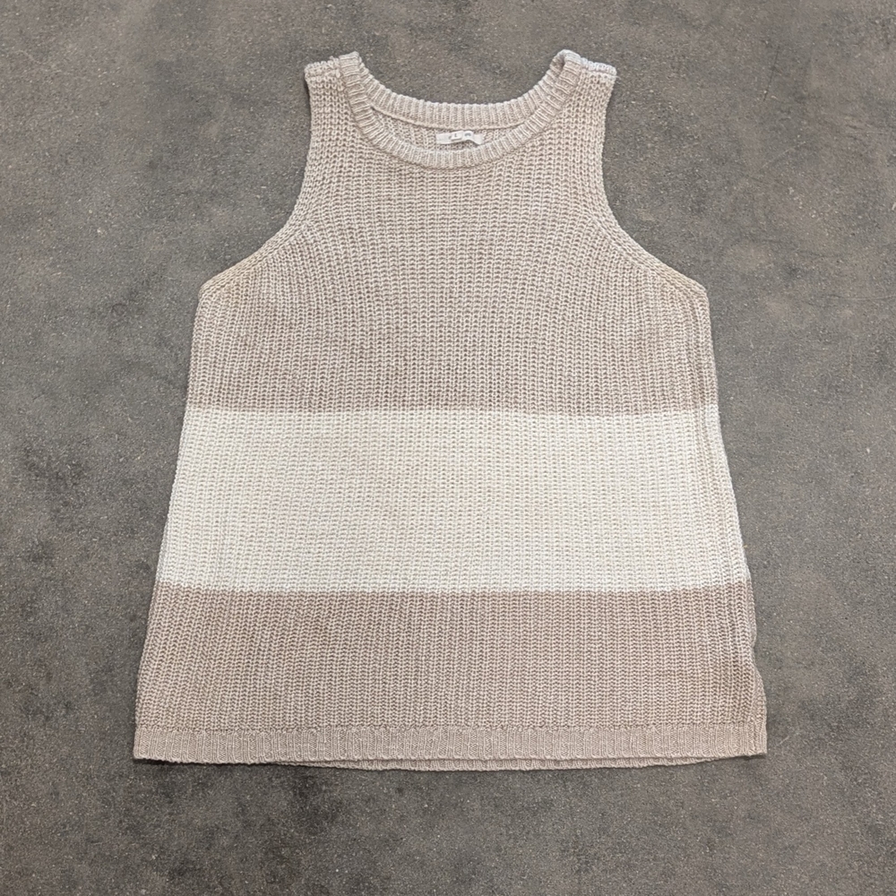 Knit Beige and Cream Tank Top
